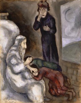 Marc Chagall œuvres - Bénédiction d’Ephraïm et de Manassé contemporain de Marc Chagall